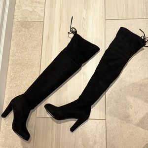 Black Suede Over-the-Knee Boots / SIZE 7